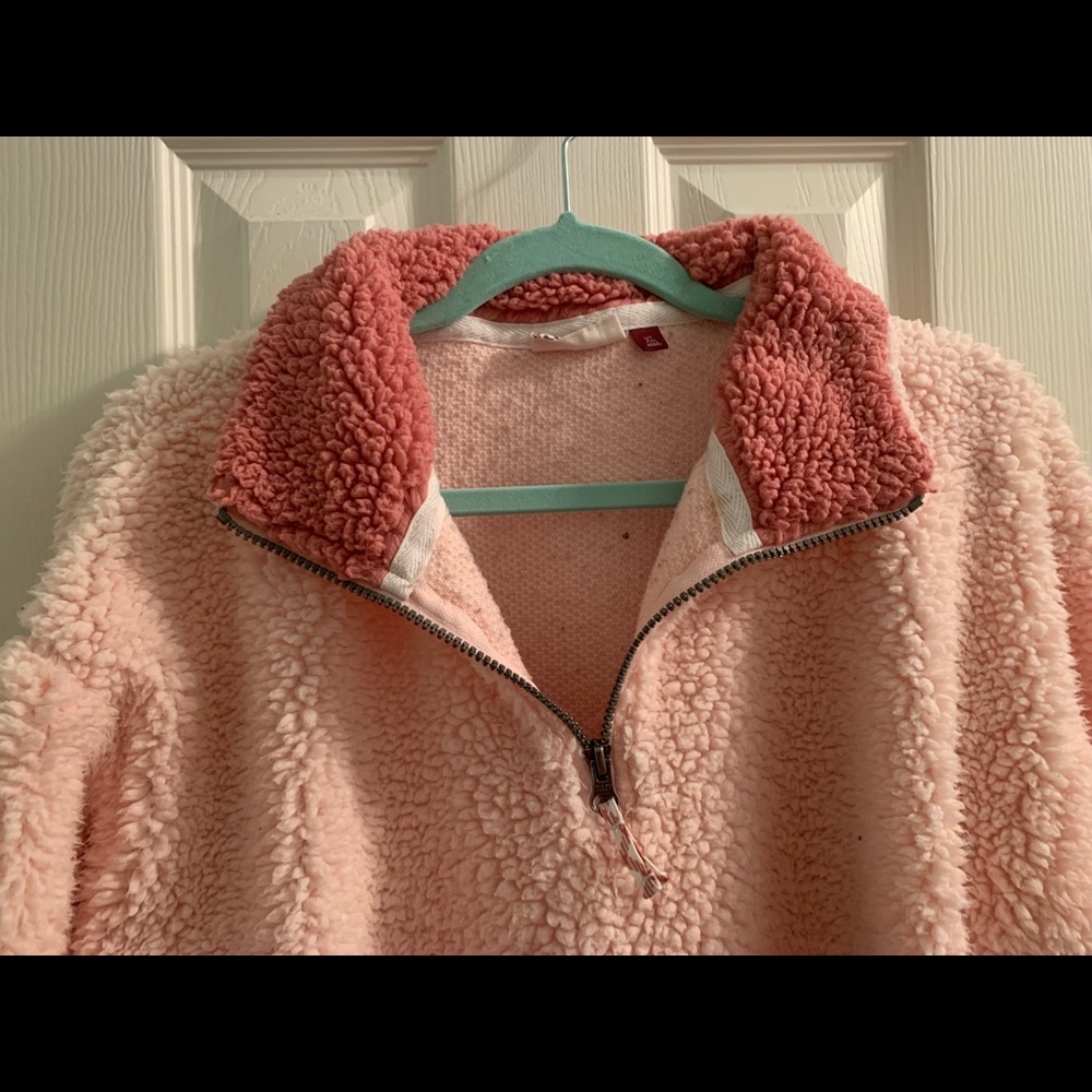 Light Pink Sherpa Quarter Zip